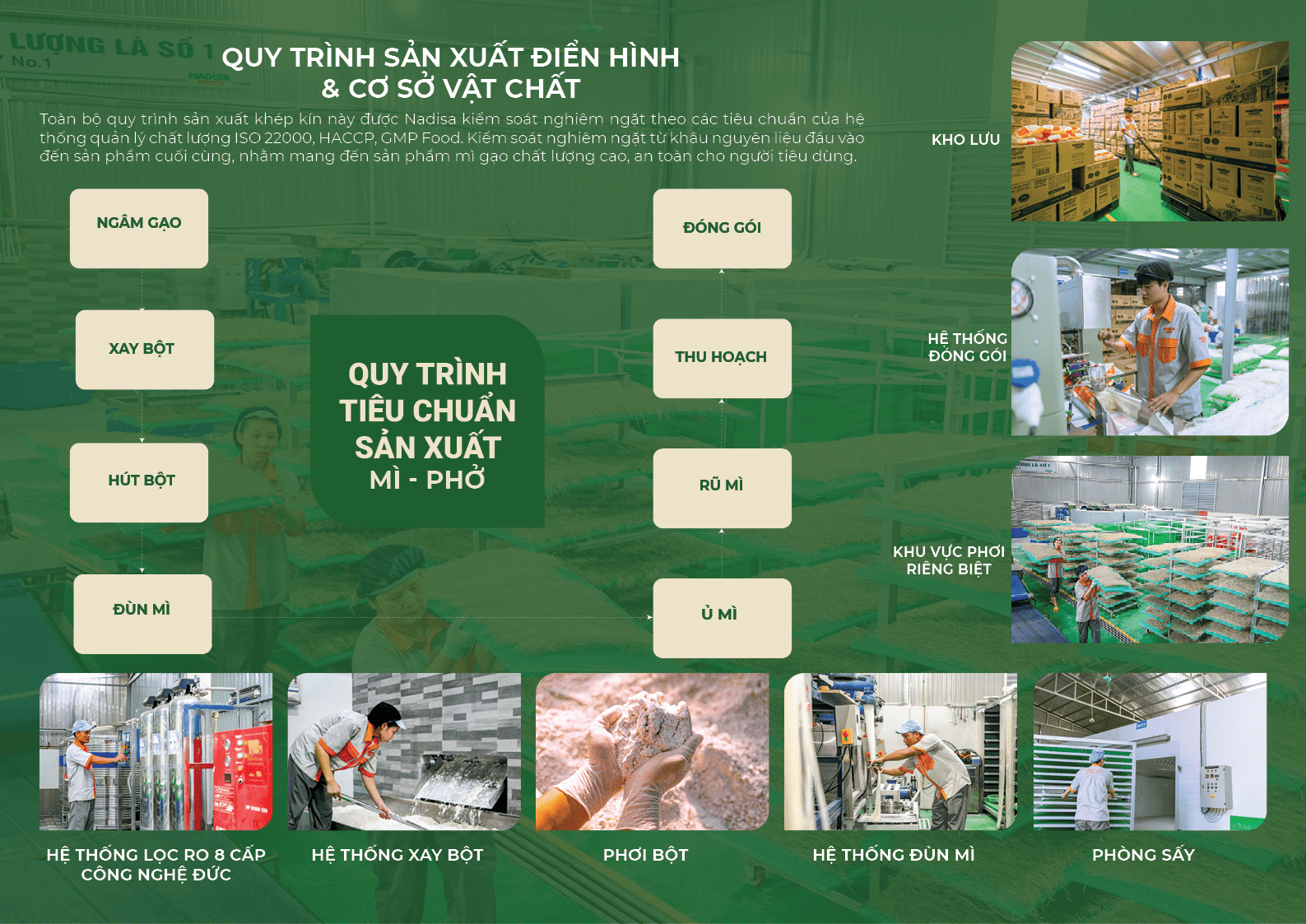 quy trình sản xuất các sản phẩm của Nadisa