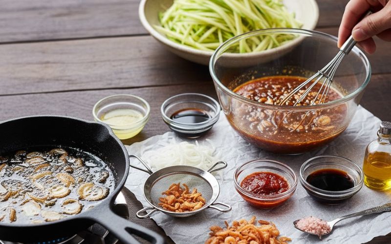 Làm Hành Phi Và Nước Sốt